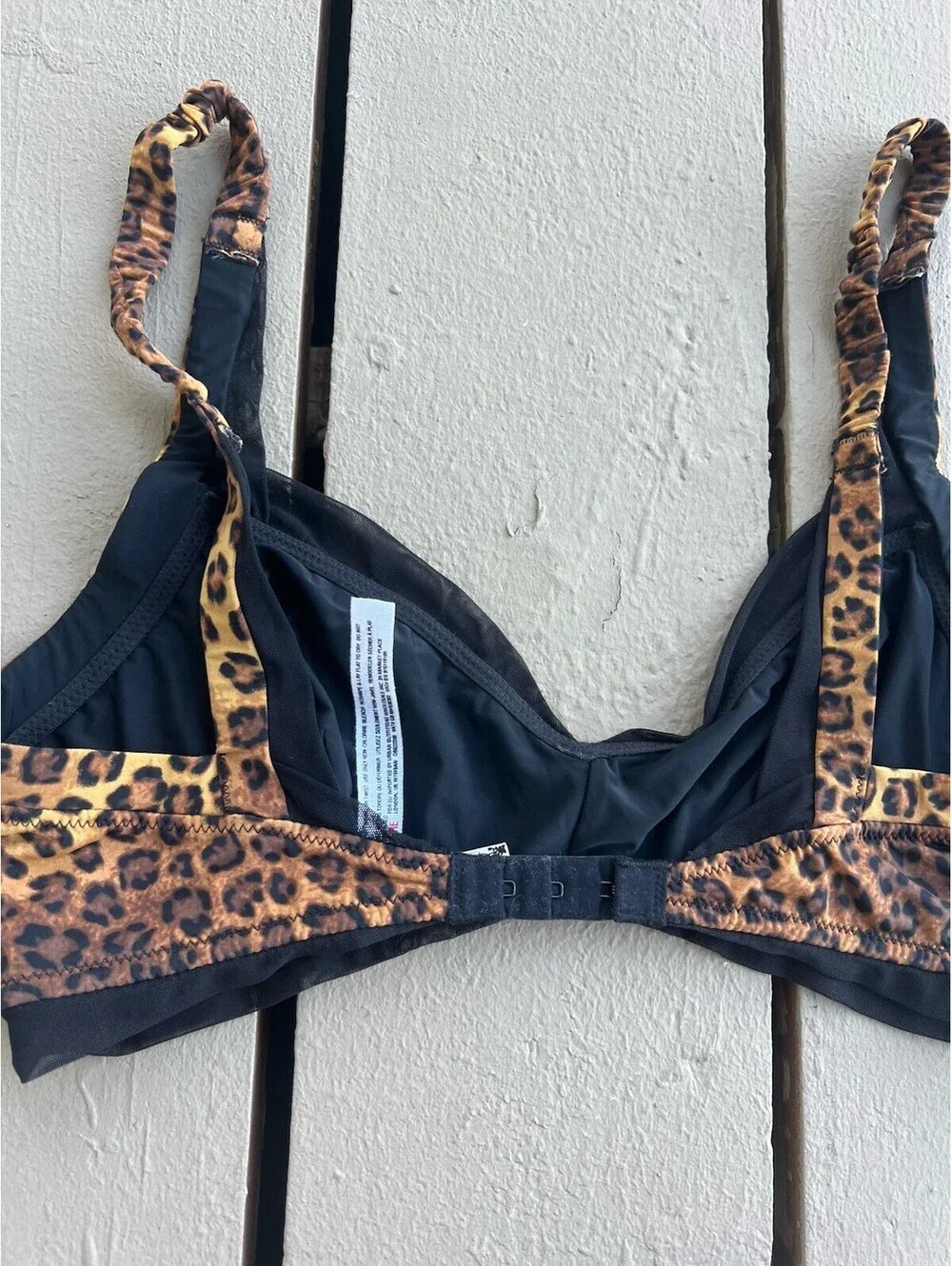 Free People intimately Erin Printed  Leopard Print Bralette, size S